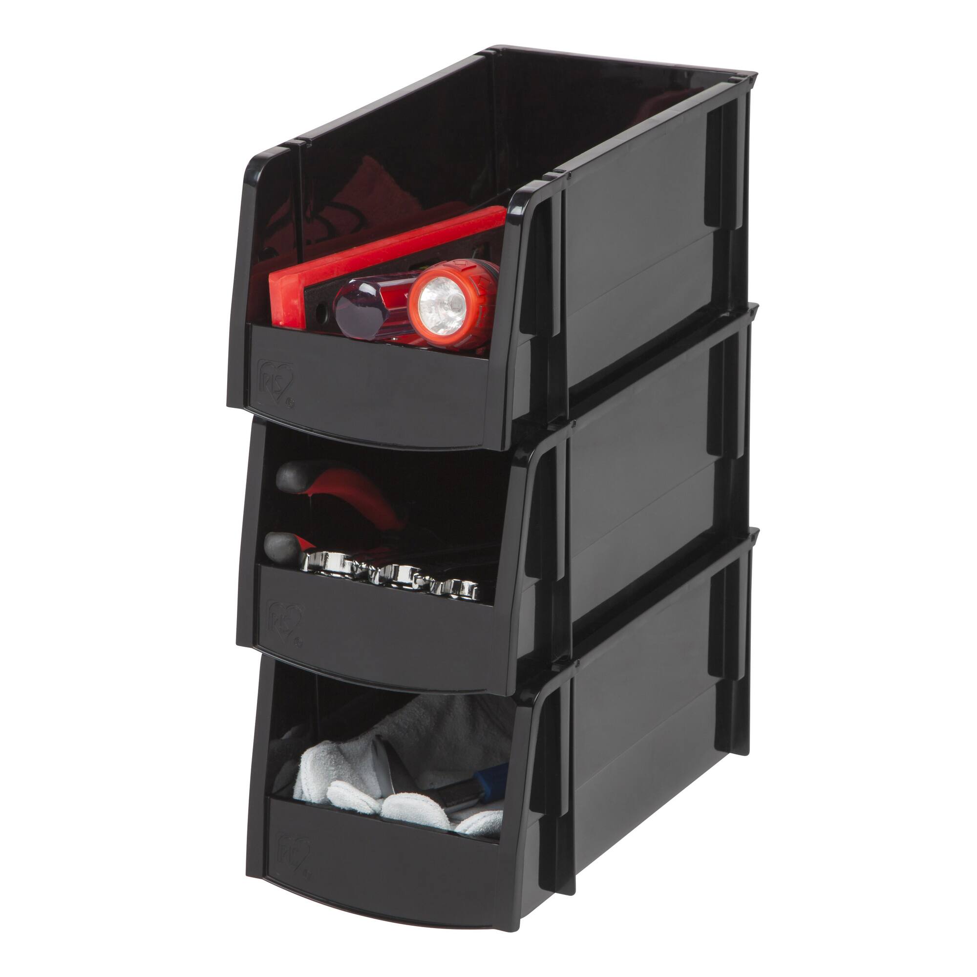 Iris® Medium Black Storage Bin, 8ct.